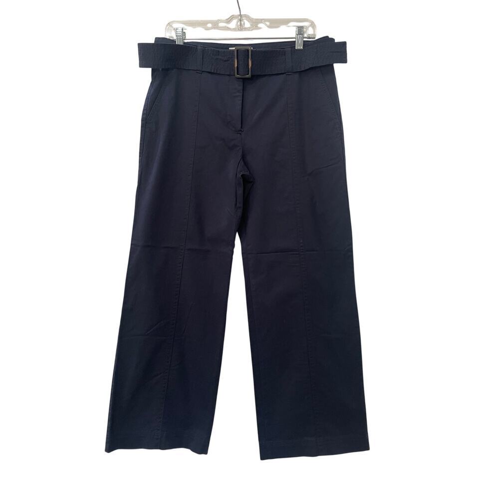 Ann Taylor Navy Blue Pants Size 10 Petite NWT Cotton High Rise Straight Leg
